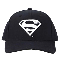 DC Comics: Superman - Snapback Hat (Black / White, Elite Flex, Pre-Curved Bill) - Bioworld