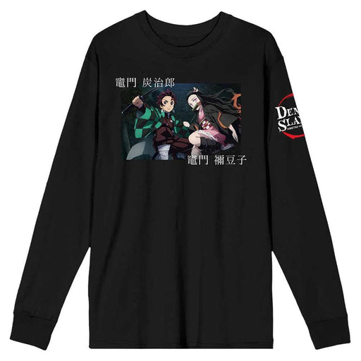 Demon Slayer - Tanjiro & Nezuko Long Sleeve T-Shirt (Black, Unisex) - Bioworld