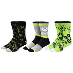 XBOX - Console Symbols & Logo Crew Socks (3 Pairs) - Bioworld