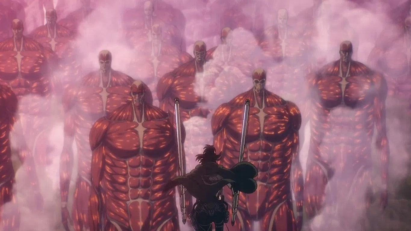 Attack On Titan Hange Standing Before Titans