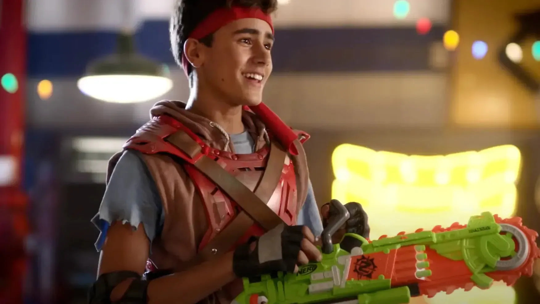 Nerf Blasters Kid with Green Blaster