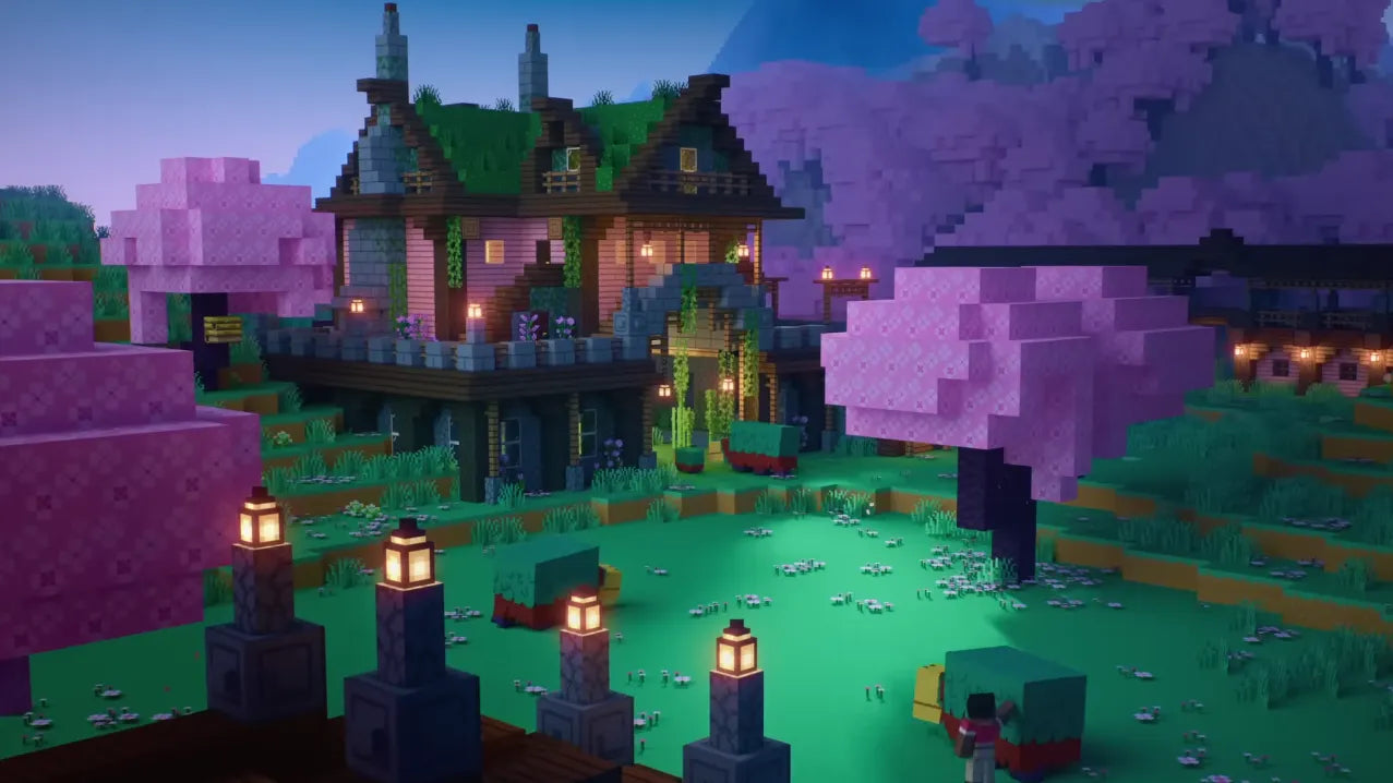 Minecraft A Village at Night