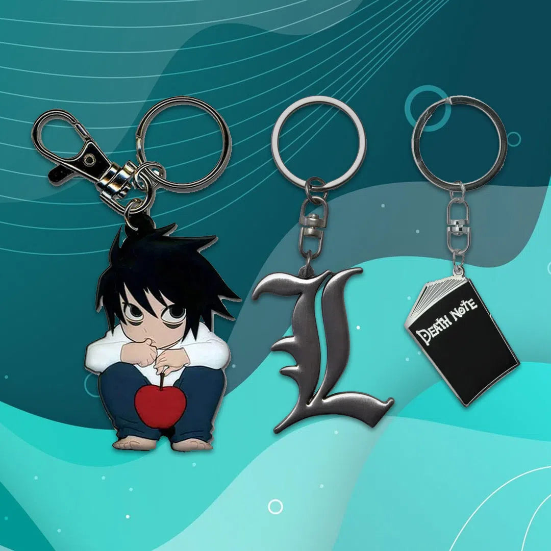 Buy Death Note Keychains & Keyrings | L, Kira, Notebook & More! — Poggers