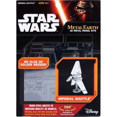 Star Wars - Unpainted Imperial Shuttle Figure Model Kit (Steel, Moderate Difficulty) - Fascinations - Metal Earth Series