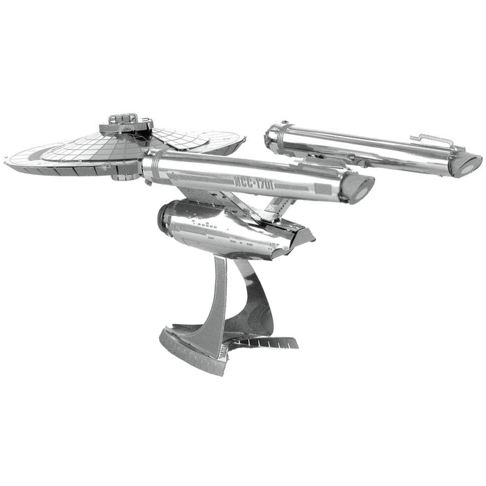 Star Trek - Unpainted USS Enterprise NCC-1701 Ship Figure Model Kit (Steel, Challenging Difficulty) - Fascinations - Metal Earth Series