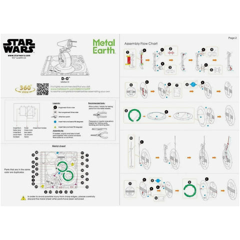 Star Wars - D-O Figure Model Kit (Steel, Easy Difficulty) - Fascinations - Metal Earth Series - Image 7