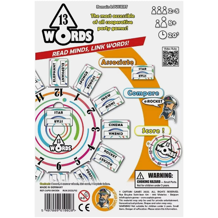 13 Words - Cooperative Word Association Board Game for Family and Adults (2-8 Players, Ages 8+) -...
