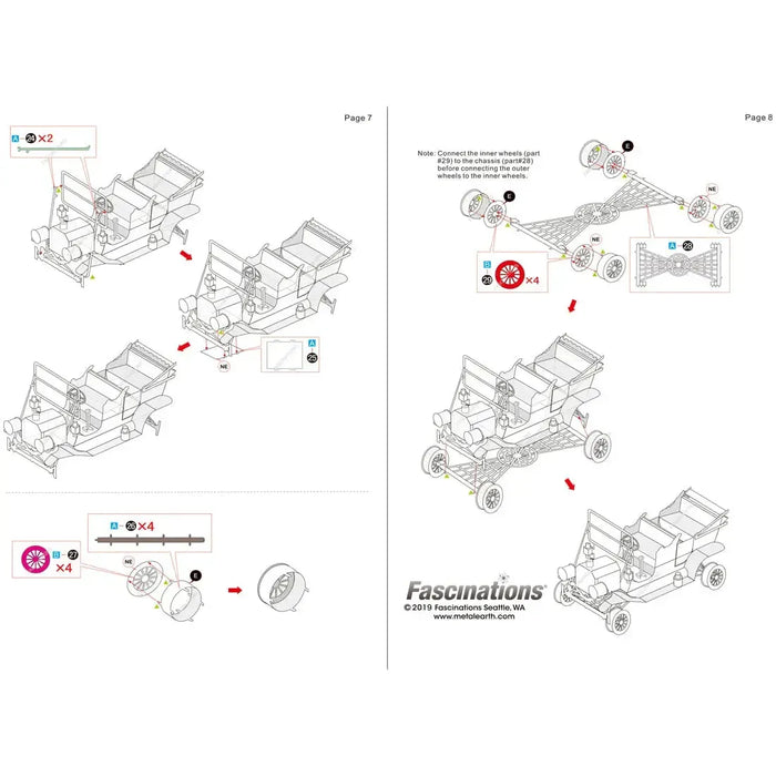 1908 Ford Model T Car Figure Model Kit (1:37 Scale, Steel, Moderate Difficulty) - Fascinations - Metal Earth Series