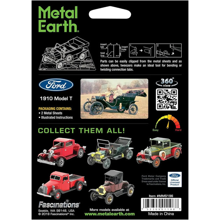 1910 Ford Model T Car Figure Model Kit (1:39 Scale, Steel, Moderate Difficulty) - Fascinations - Metal Earth Series - (2019)
