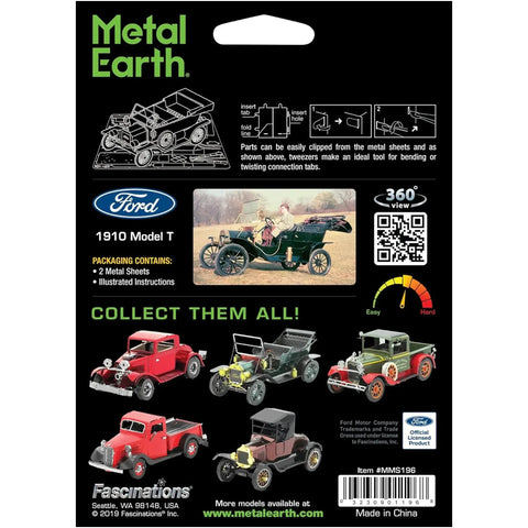 1910 Ford Model T Car Figure Model Kit (1:39 Scale, Steel, Moderate Difficulty) - Fascinations - Metal Earth Series - (2019)