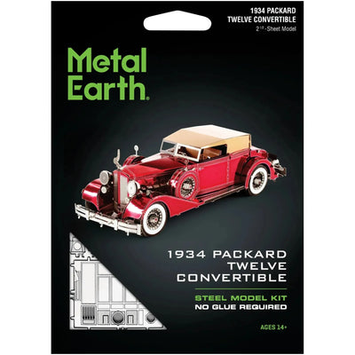 1934 Packard Twelve Convertible 3D Car Figure Model Kit (Steel, Moderate Difficulty) - Fascinations - Metal Earth Series - (2022)