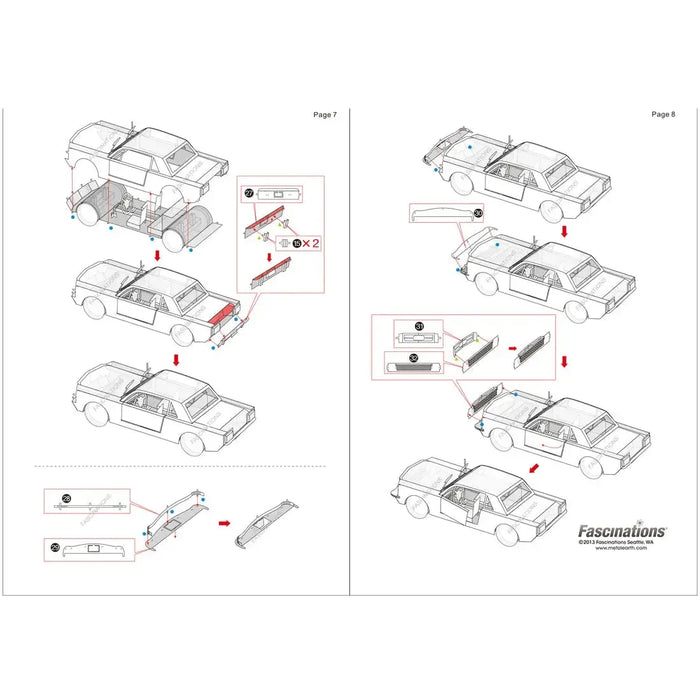 1965 Ford Mustang Car Figure Model Kit (Steel, Moderate Difficulty) - Fascinations - Metal Earth Series