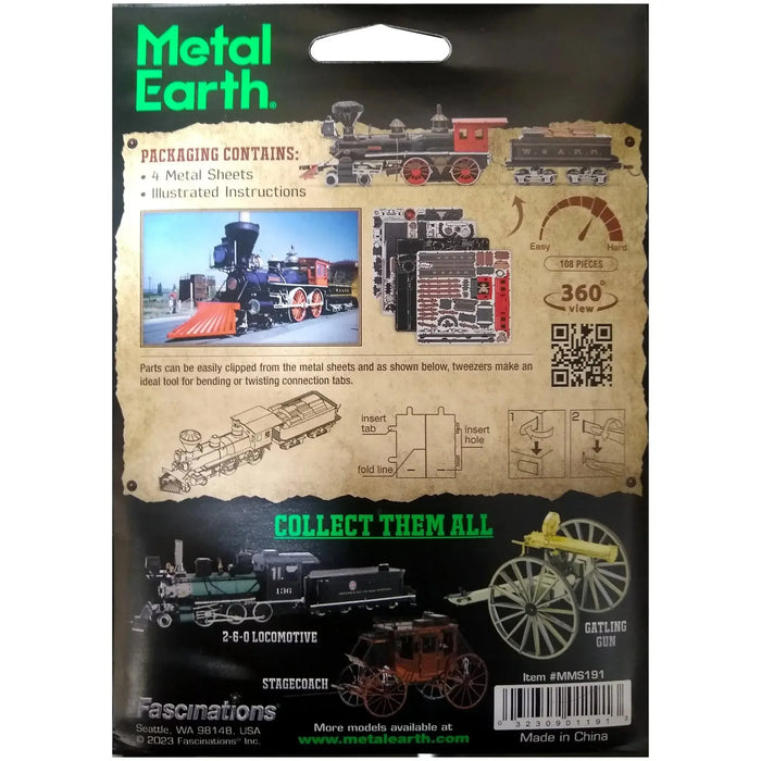 4-4-0 Locomotive Figure Model Kit (Steel, Hard Difficulty) - Fascinations - Metal Earth Series - (2023)