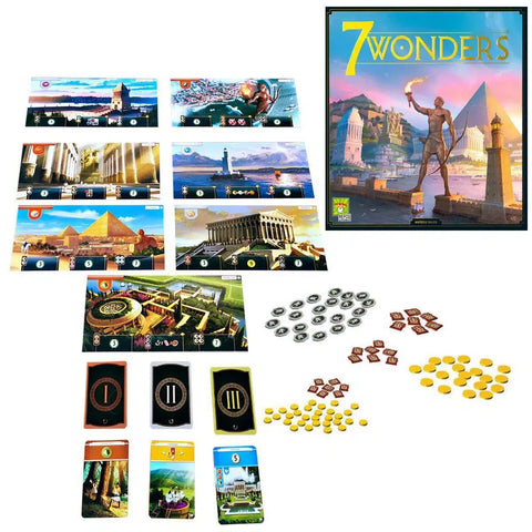 7 Wonders New Edition - Strategy Civilization Board Game for Family, and Adults (3-7 Players, Ages 10+) - Repos Production