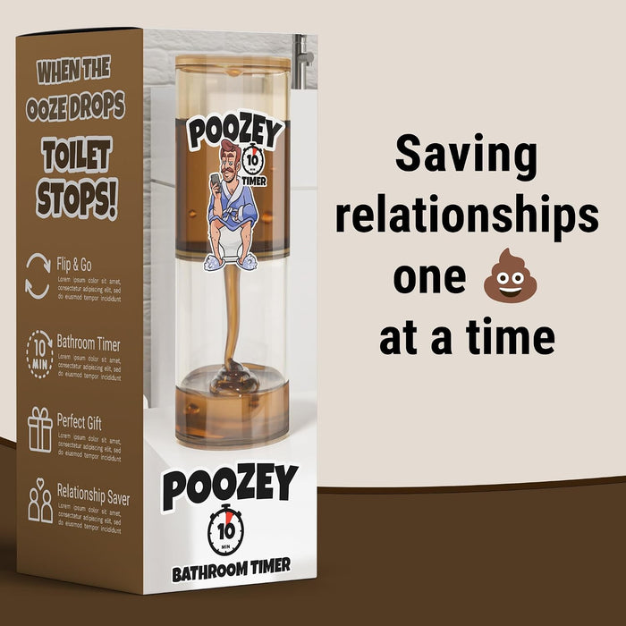 Poozey | Funny Poop Timer for The Toilet | A Gift for Dads and Husbands Who Spend Too Long in The Bathroom