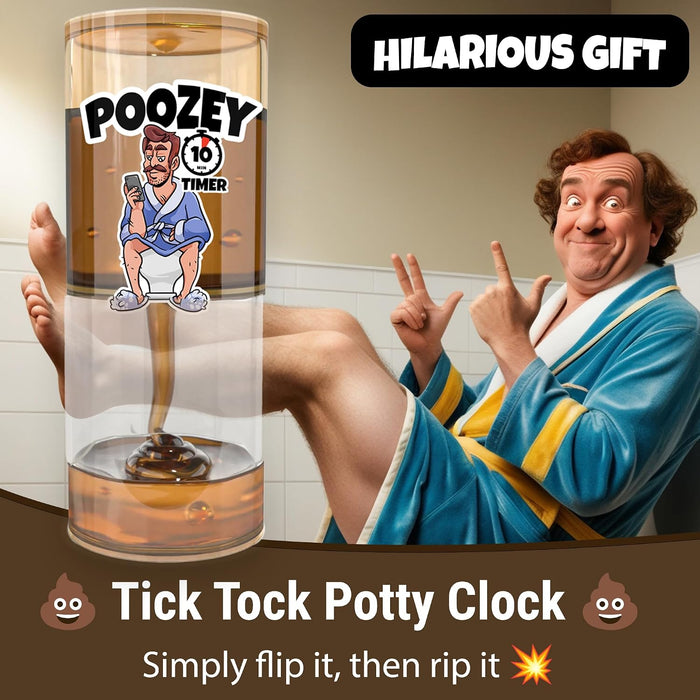 Poozey | Funny Poop Timer for The Toilet | A Gift for Dads and Husbands Who Spend Too Long in The Bathroom