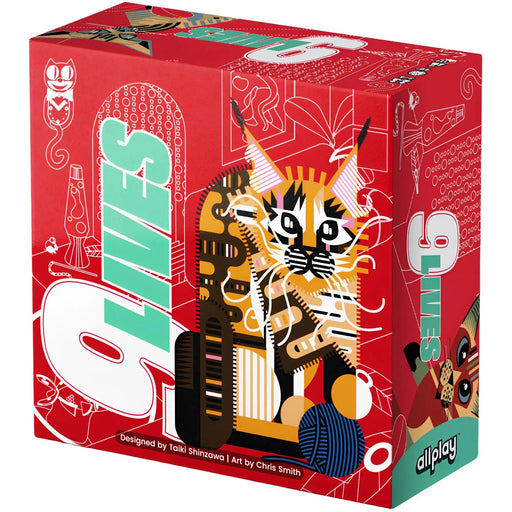 9 Lives - Competitive Cat Board Game for Family, Adults, and Children (3-4 Players, Ages 11+) - Allplay