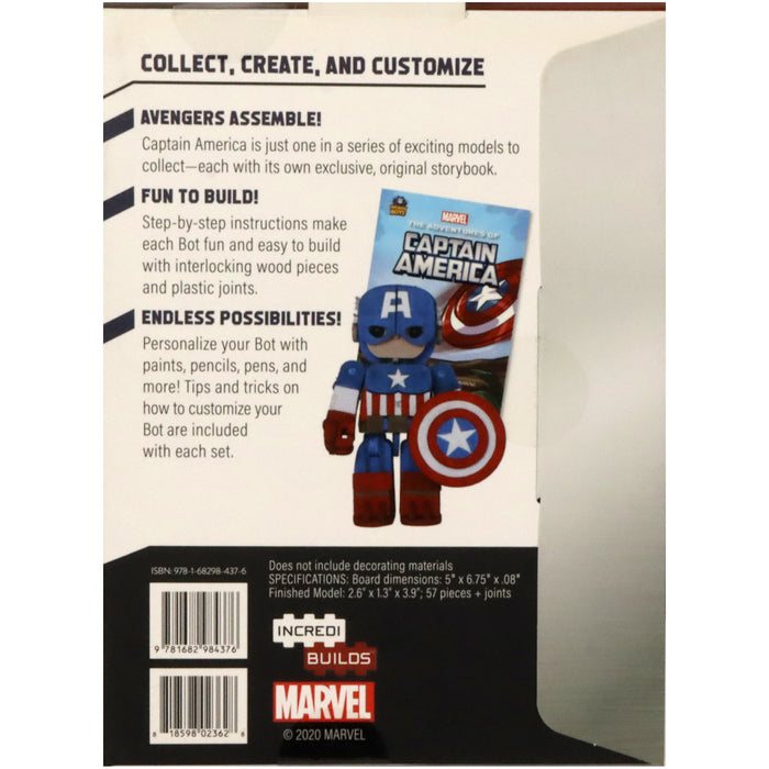 Marvel - Captain America IncrediBot Book & Buildable Wood Figure - Insight Editions - IncrediBuilds IncrediBots Series - (2020)