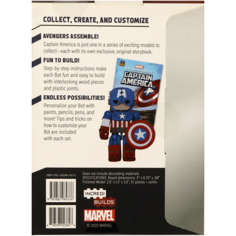 Marvel - Captain America IncrediBot Book & Buildable Wood Figure - Insight Editions - IncrediBuilds IncrediBots Series - (2020) - Image 2
