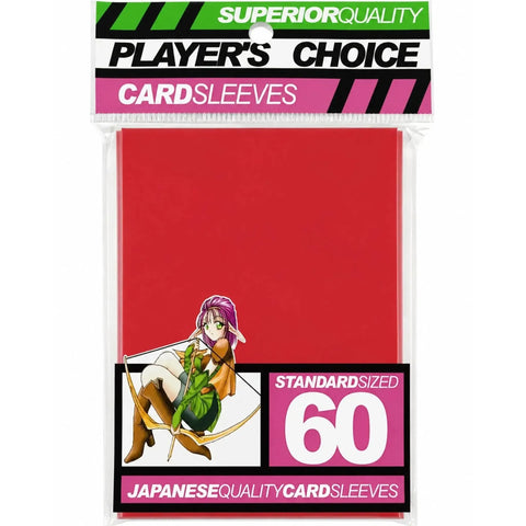A Player's Choice Standard Red Sleeves (60 Pack, 3.5 x 2.6