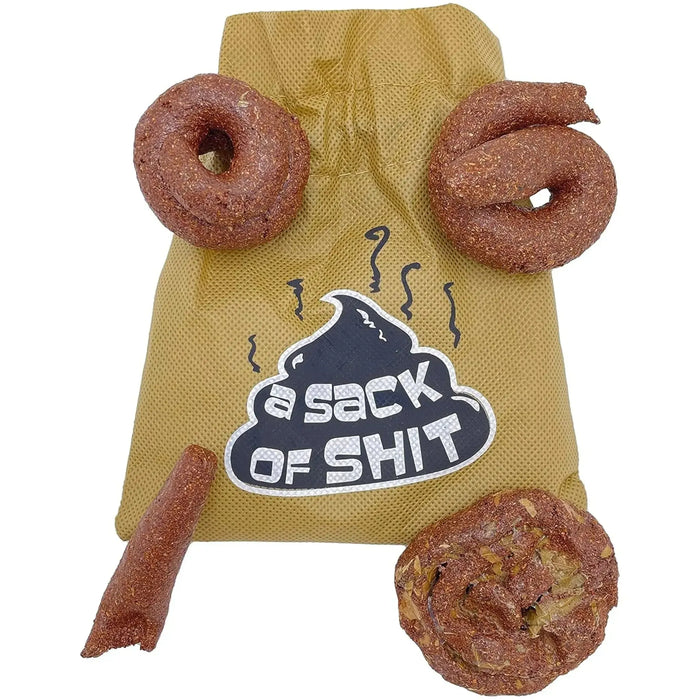 A Sack of Shit - Novelty Drawstring Brown Fake Poop Gift Gag Bag - Island Dogs - (2023)