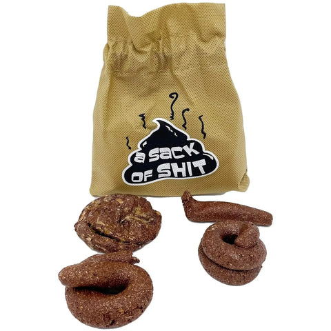 A Sack of Shit - Novelty Drawstring Brown Fake Poop Gift Gag Bag - Island Dogs - (2023) - Image 1