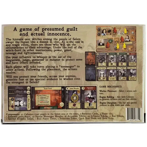 Affliction Salem 1692 - Worker Placement Historical Board Game for Family, and Adults (2-4 Players, Ages 12+) - DPH Games