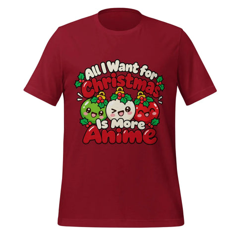 All I Want for Christmas Is More Anime T-Shirt - Cute Anime Christmas Tee - Image 13