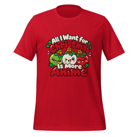All I Want for Christmas Is More Anime T-Shirt - Funny Gag Gift Anime graphic tee - Image 5