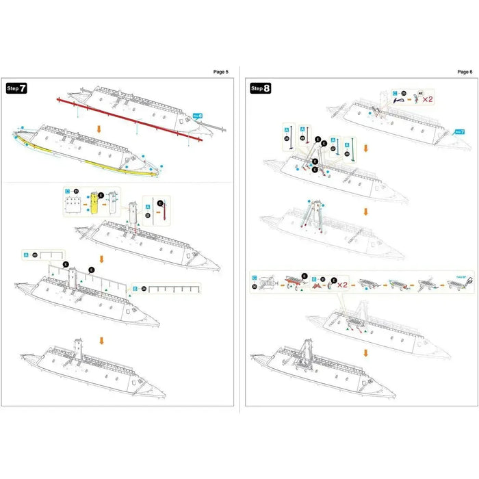American Civil War [Battle of the Ironclads] - Monitor & Merrimack Ship Figures Model Kit Set (Steel, Challenging Difficulty) - Fascinations - Metal Earth Premium Series