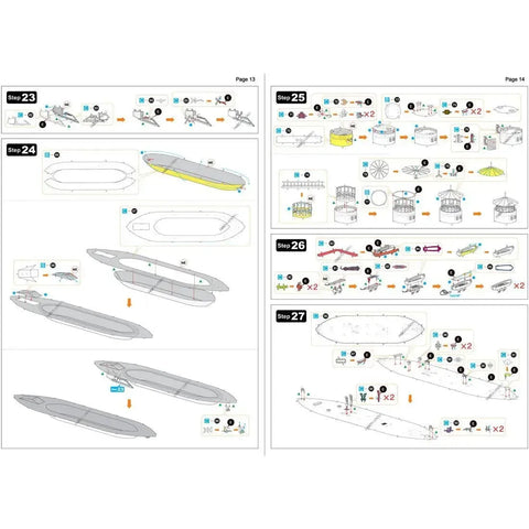 American Civil War [Battle of the Ironclads] - Monitor & Merrimack Ship Figures Model Kit Set (Steel, Challenging Difficulty) - Fascinations - Metal Earth Premium Series