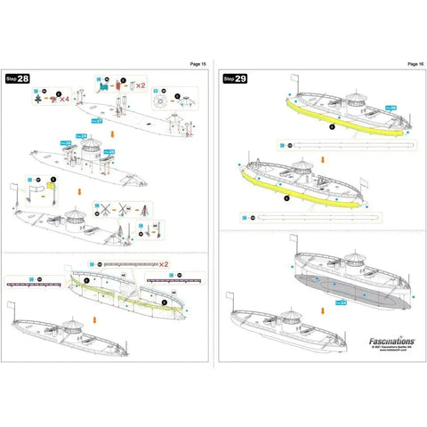 American Civil War [Battle of the Ironclads] - Monitor & Merrimack Ship Figures Model Kit Set (Steel, Challenging Difficulty) - Fascinations - Metal Earth Premium Series
