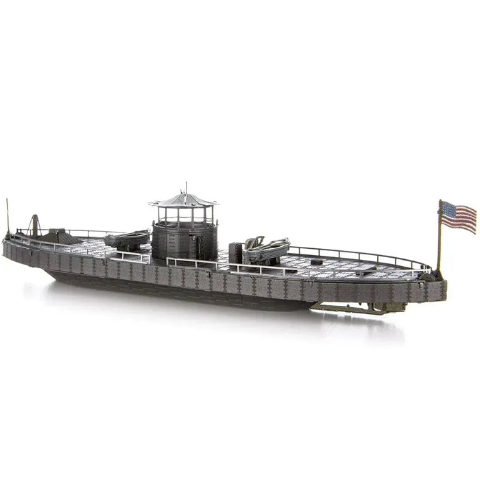 American Civil War [Battle of the Ironclads] - Monitor & Merrimack Ship Figures Model Kit Set (Steel, Challenging Difficulty) - Fascinations - Metal Earth Premium Series