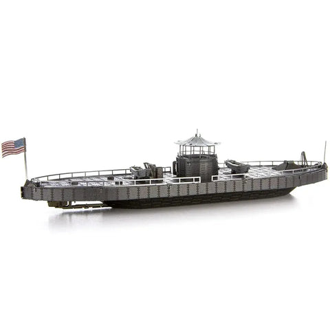 American Civil War [Battle of the Ironclads] - Monitor & Merrimack Ship Figures Model Kit Set (Steel, Challenging Difficulty) - Fascinations - Metal Earth Premium Series