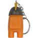 Among Us - Orange Crewmate with Gray Knight Helmet Rare Figural Keychain (2") - PMI Kids World - Series 2 - (2022)