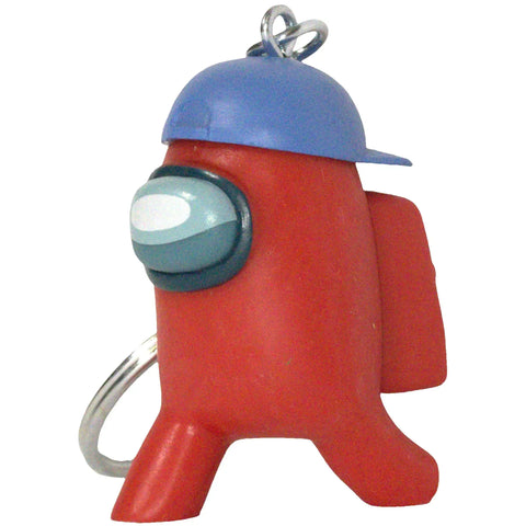 Among Us - Red Crewmate with Blue Baseball Cap Rare Figural Keychain (1.5