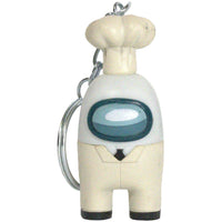 Among Us - White Crewmate with Chef Hat Figural Keychain (2") - PMI Kids Worl...- Image 1
