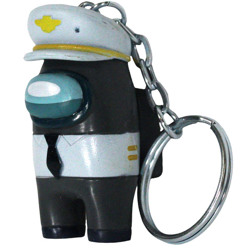 Among Us - Black Crewmate with Captain Hat Rare Figural Keychain (2