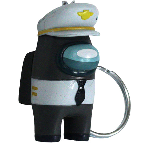 Among Us - Black Crewmate with Captain Hat Rare Figural Keychain (2