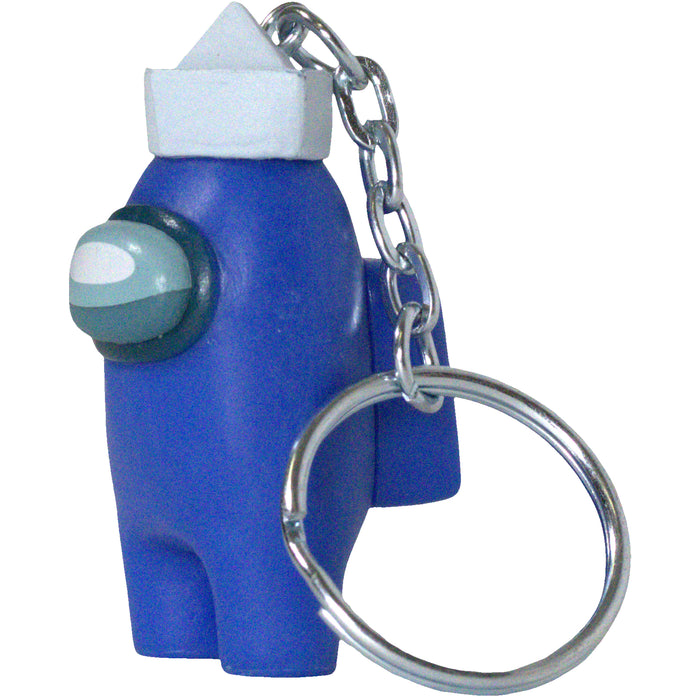 Among Us - Blue Crewmate with Sailor Hat Figural Keychain (2") - PMI Kids World - Series 2 - (2022)