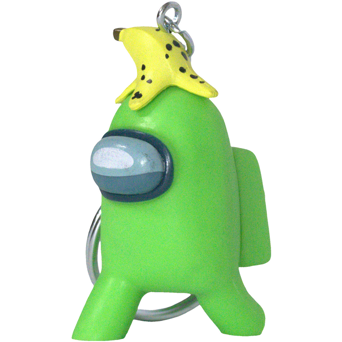 Among Us - Green Crewmate with Banana Hat Figural Keychain (2") - PMI Kids World - Series 2 - (2022)
