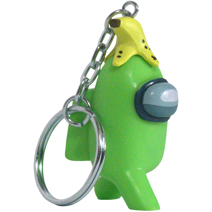 Among Us - Green Crewmate with Banana Hat Figural Keychain (2") - PMI Kids World - Series 2 - (2022)