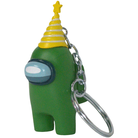 Among Us - Green Crewmate with Party Hat Figural Keychain (2
