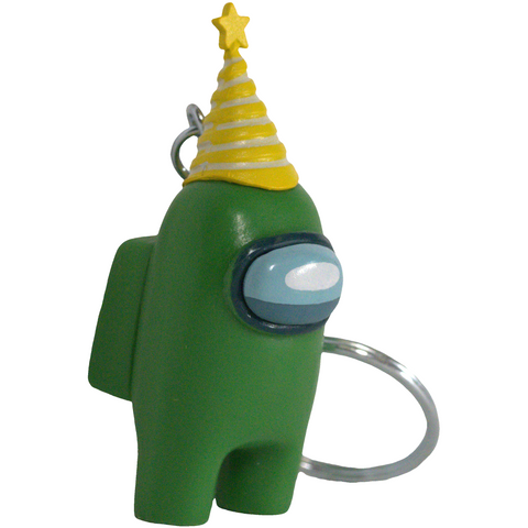 Among Us - Green Crewmate with Party Hat Figural Keychain (2