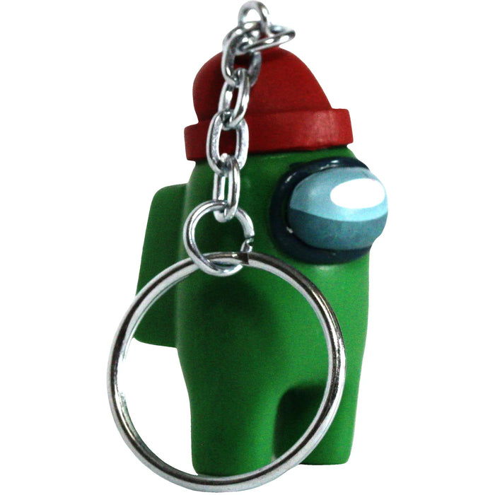 Among Us - Green Crewmate with Red Beanie Figural Keychain (2") - PMI Kids World - Series 2 - (2022)