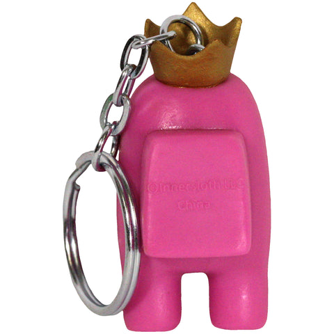 Among Us - Pink Crewmate with Gold Crown Figural Keychain (2