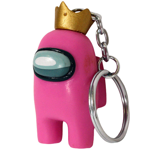 Among Us - Pink Crewmate with Gold Crown Figural Keychain (2