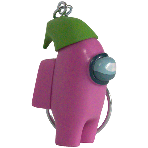 Among Us - Pink Crewmate with Green Hat Figural Keychain (2