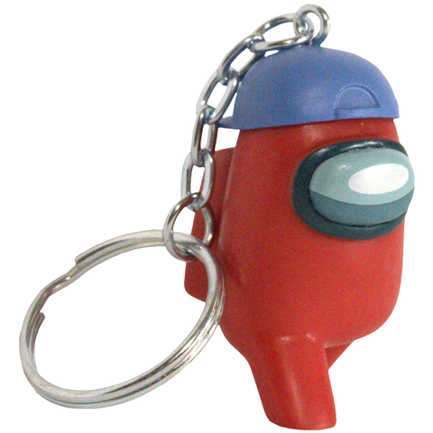 Among Us - Red Crewmate with Blue Baseball Cap Rare Figural Keychain (1.5