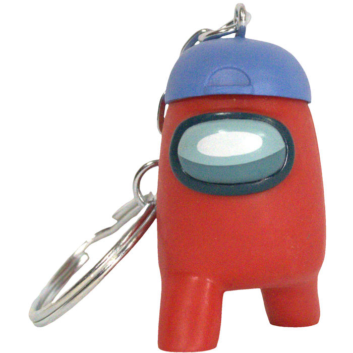 Among Us - Red Crewmate with Blue Baseball Cap Rare Figural Keychain (1.5") - PMI Kids World - Series 2 - (2022)